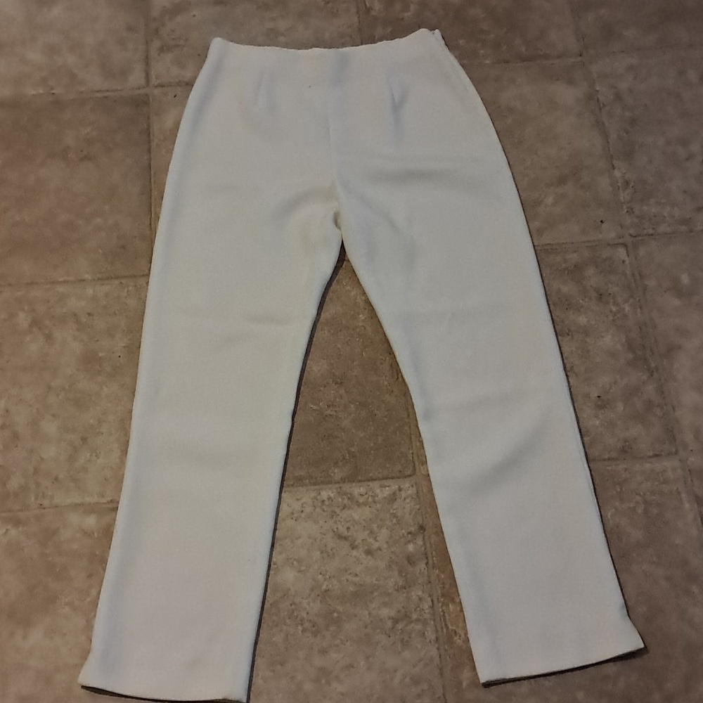Sharon Young Ivory Pants w/side Zip Size 2